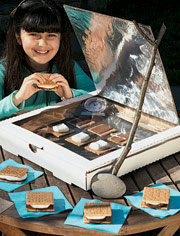 Make a Solar Oven in a  recycled pizza box lined with aluminum foil